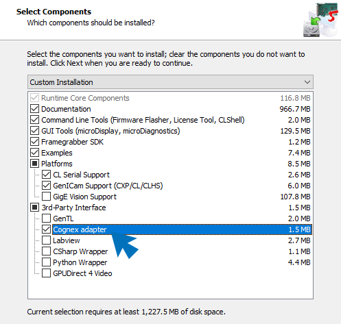 Select Components 對話方塊 Select Components 對話方塊
