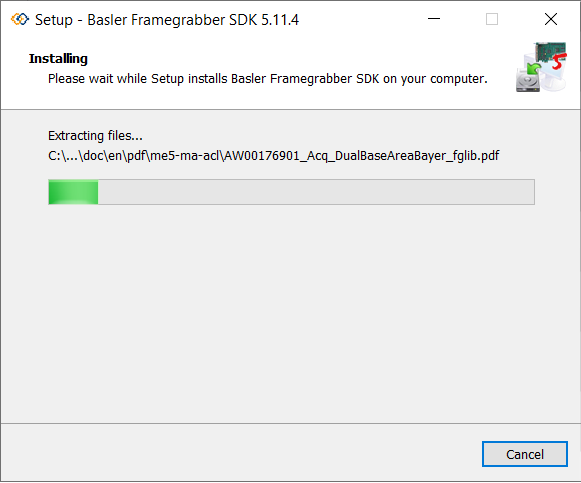 設定:安裝Framegrabber SDK 設定:安裝Framegrabber SDK
