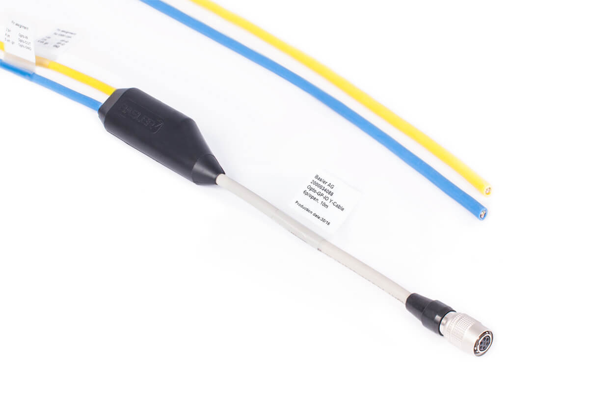Basler Opto-GP-I/O Y型連接線,HRS ,6 針/開放端,P型,2 x 10 公尺 Basler Opto-GP-I/O Y型連接線,HRS ,6 針/開放端,P型,2 x 10 公尺