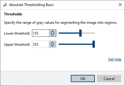Absolute Thresholding vTool 設定 Absolute Thresholding vTool 設定