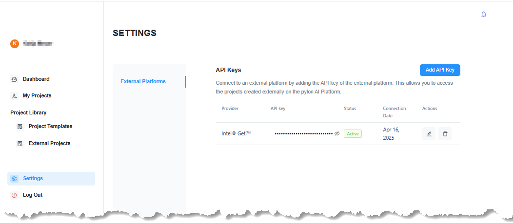 pylon AI Platform - 設定檢視 pylon AI Platform - 設定檢視