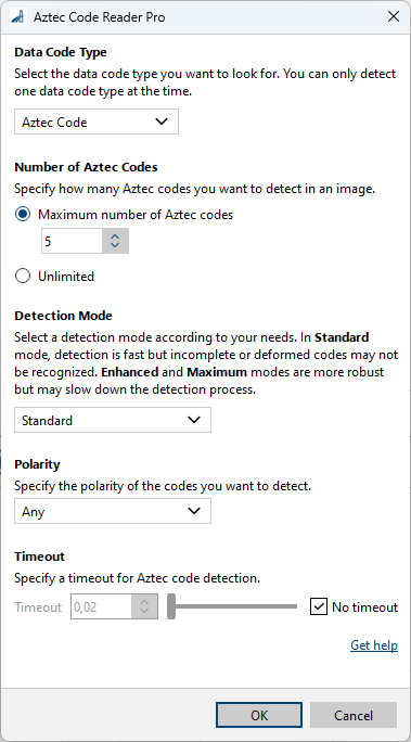 Aztec Code Reader Pro vTool 設定 Aztec Code Reader Pro vTool 設定