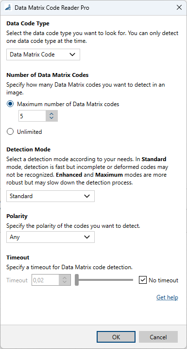 Data Matrix Code Reader Pro vTool 設定 Data Matrix Code Reader Pro vTool 設定