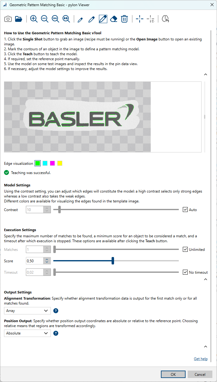 Geometric Pattern Matching vTool 基本設定 Geometric Pattern Matching vTool 基本設定