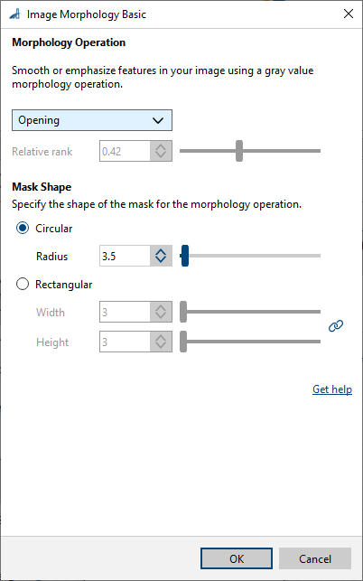 Image Morphology vTool 基本設定 Image Morphology vTool 基本設定