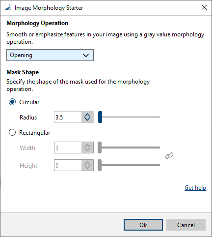 Image Morphology Starter vTool 設定 Image Morphology Starter vTool 設定