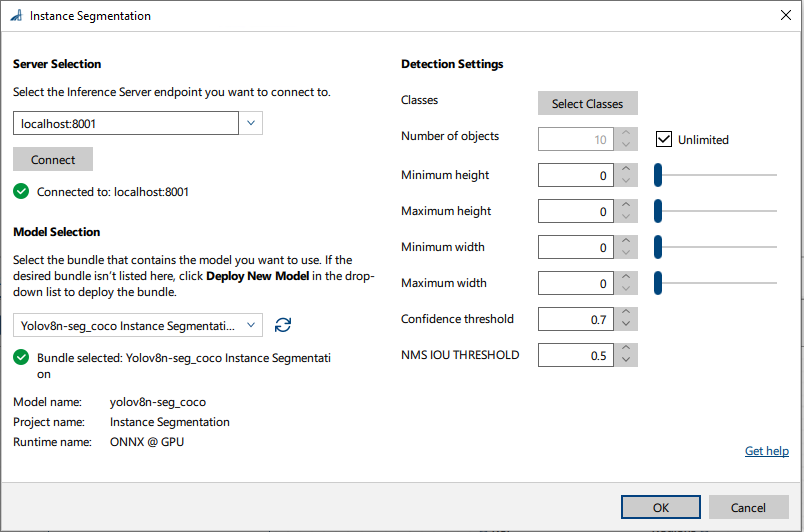 Instance Segmentation vTool 設定 Instance Segmentation vTool 設定