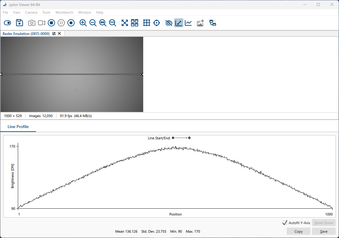 Line Profile Pane Line Profile Pane