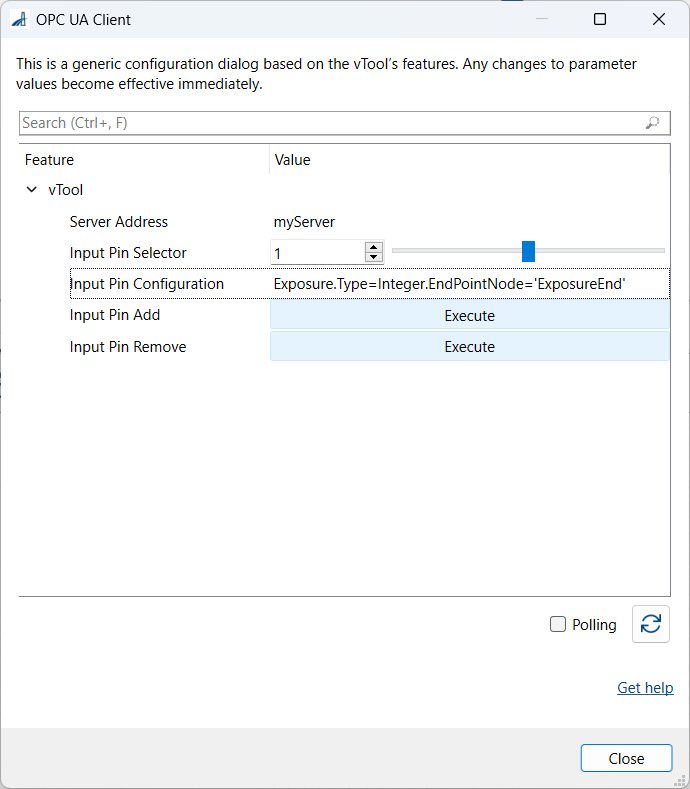 OPC UA Client vTool 設定 OPC UA Client vTool 設定