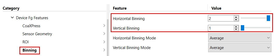 pylon Viewer:Binning pylon Viewer:Binning