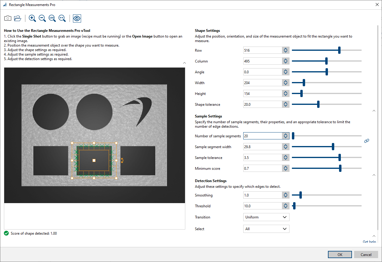 Rectangle Measurements Pro vTool 設定 Rectangle Measurements Pro vTool 設定