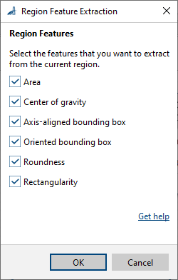 Region Feature Extraction vTool 設定 Region Feature Extraction vTool 設定