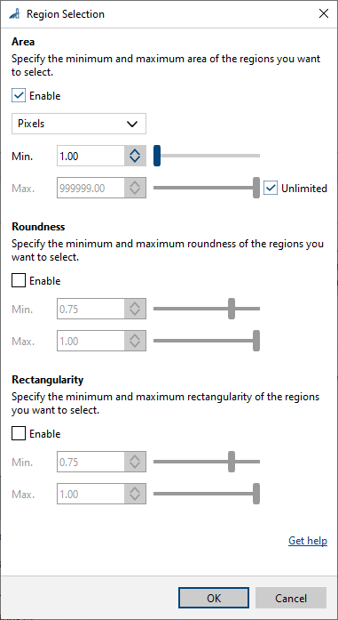 Region Selection vTool 設定 Region Selection vTool 設定