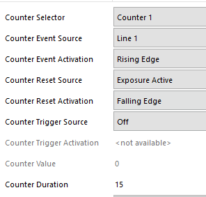 設定「Counter 」 1 設定「Counter 」 1