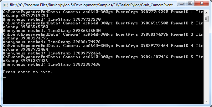 Grab CameraEvents Sample Code Grab CameraEvents Sample Code