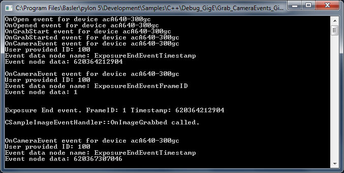 Grab CameraEvents Sample Code Grab CameraEvents Sample Code