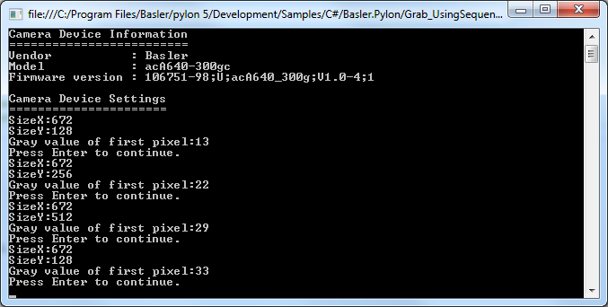 Grab_UsingSequencer Sample Code Grab_UsingSequencer Sample Code