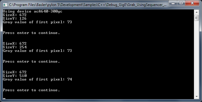 Grab_UsingSequencer Sample Code Grab_UsingSequencer Sample Code