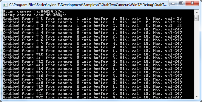 GrabTwoCameras Sample Code GrabTwoCameras Sample Code