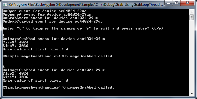 Grab_UsingGrabLoopThread Sample Code Grab_UsingGrabLoopThread Sample Code
