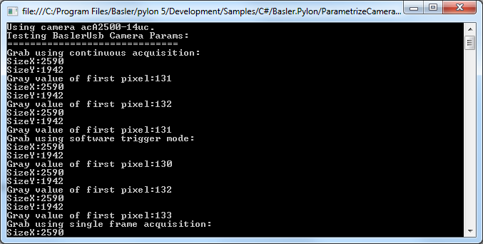 ParametrizeCamera_Configurations Sample Code ParametrizeCamera_Configurations Sample Code