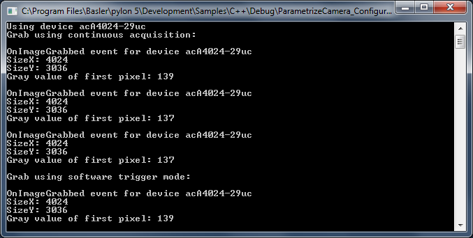 ParametrizeCamera_Configurations Sample Code ParametrizeCamera_Configurations Sample Code