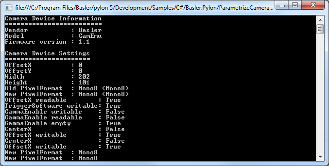 ParametrizeCamera Sample Code ParametrizeCamera Sample Code