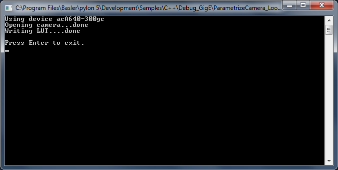 ParametrizeCamera_LookupTable Sample Code ParametrizeCamera_LookupTable Sample Code