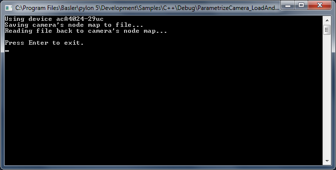 ParametrizeCamera_LoadAndSave Sample Code ParametrizeCamera_LoadAndSave Sample Code