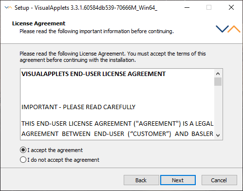 設定 -VisualApplets 授權協議 (EULA) 設定 -VisualApplets 授權協議 (EULA)